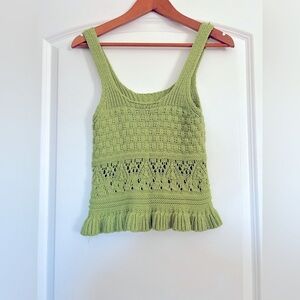 Broadway 38 Green Sweater Knit Tank Top